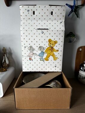 Children's Teddy & Mice Decorative DishSet with Storage Box